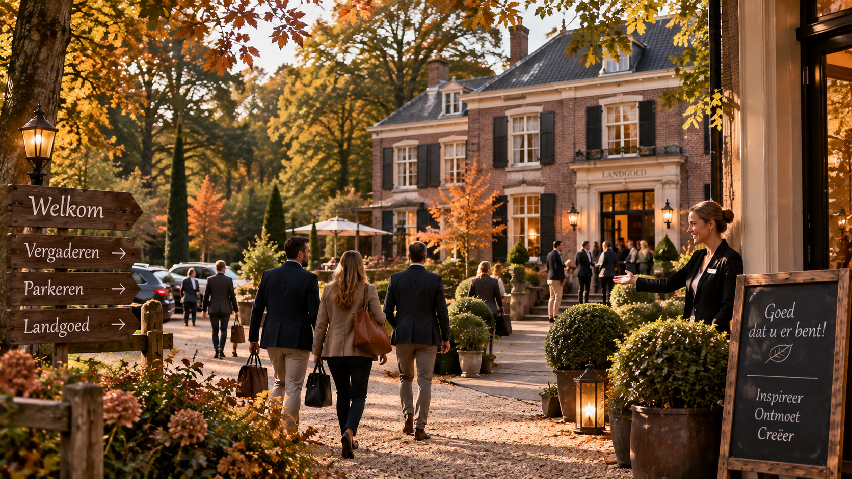 Vergaderen op een landgoed